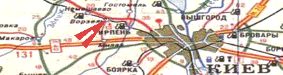 Map: Kiev-Vorzel